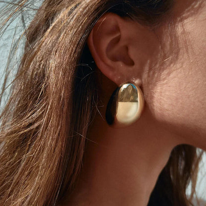 [Gaonasi]Carrie Chunky Bean Gold Earrings