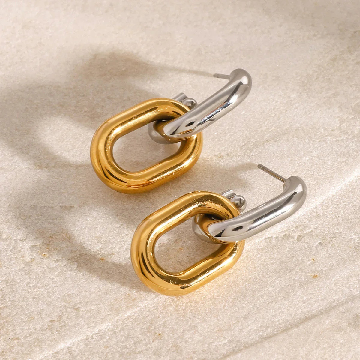 [Gaonasi]Taylor Two Tone Double Hoops
