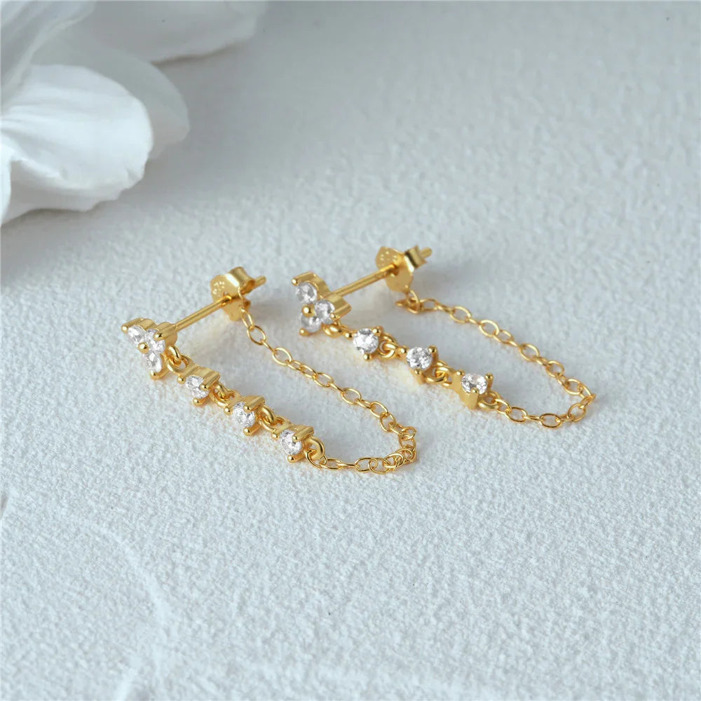 [Gaonasi]Daniella Diamond Chain Stud