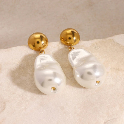 [Gaonasi]Ariana Chunky Pearl Drop Earrings