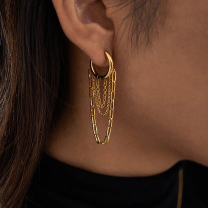 [Gaonasi]Alaina Link Chain Hoops