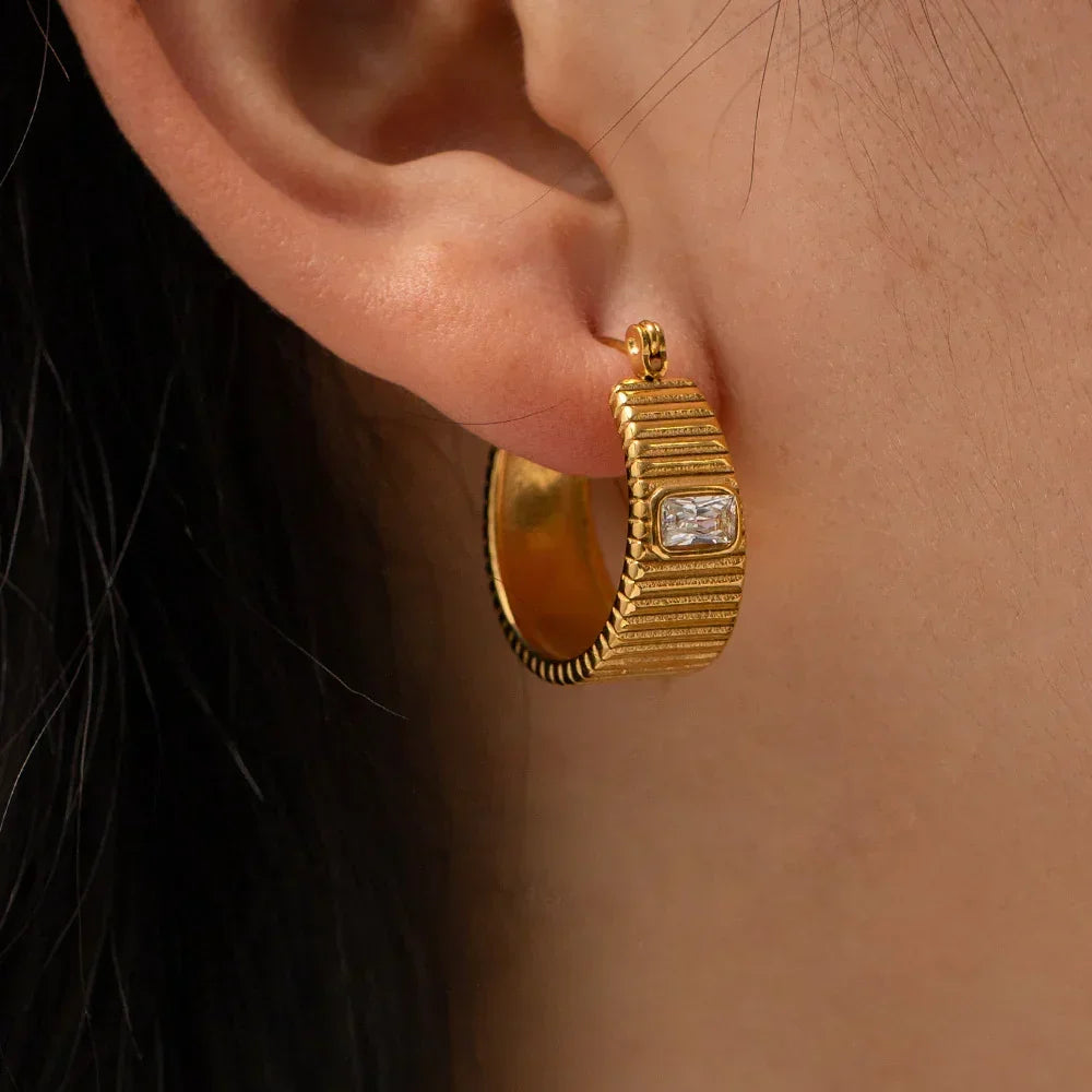 [Gaonasi]Carole Gold Hoop Earrings