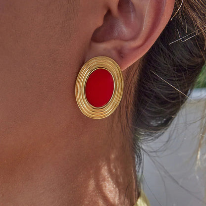 [Gaonasi]Ruthie Gold Enamel Earrings