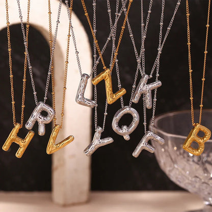 [Gaonasi]Balloon Gold Initial Necklace
