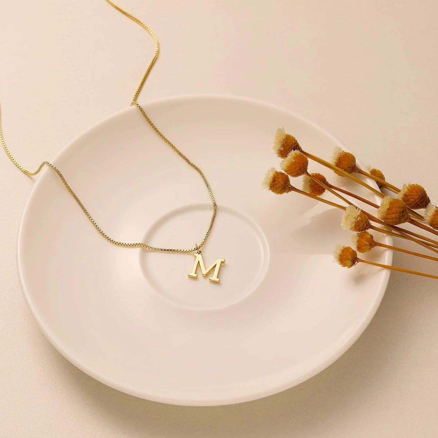 [Gaonasi]Therese Letter Initial Gold Necklace