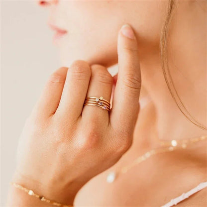 [Gaonasi]Amelia Birthstone Stacker Ring