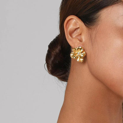[Gaonasi]Ainsley Floral Gold Earrings