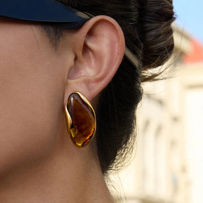 [Gaonasi]Amelise Polished Gemstone Earrings