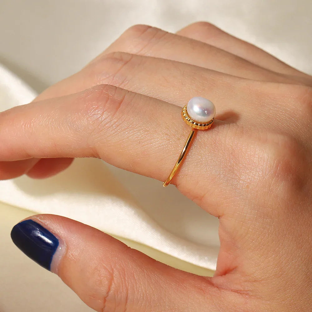 [Gaonasi]Solis Gold Pearl Ring