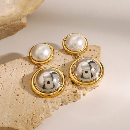 [Gaonasi]Avery Pearl Dome Earrings