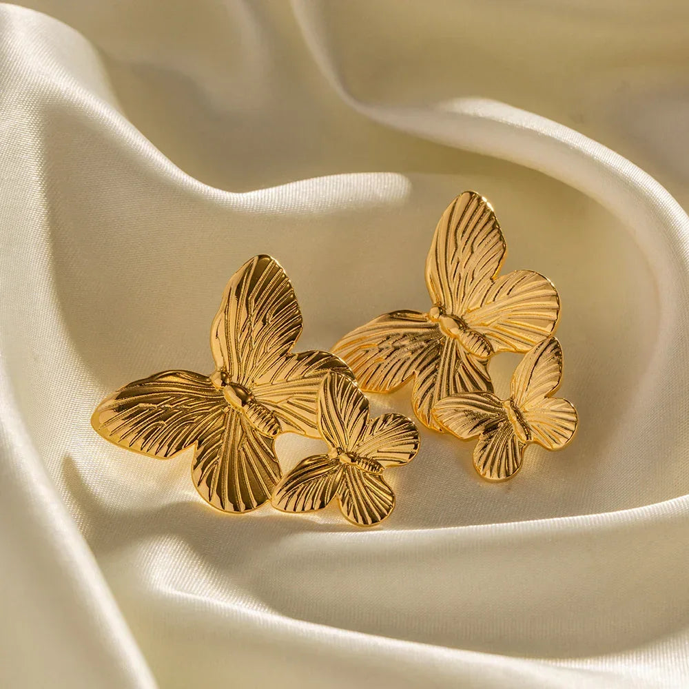 [Gaonasi]Butterfly Gold Earrings