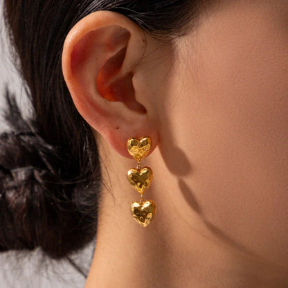 [Gaonasi]Heather Heart Gold Earrings