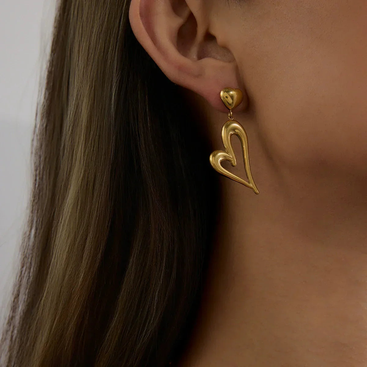 [Gaonasi]Venus Gold Heart Earrings