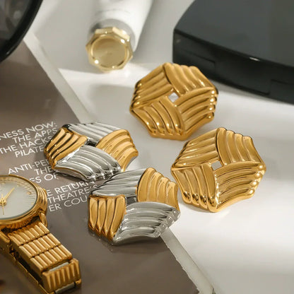 [Gaonasi]Vanessa Criss Cut Gold Earrings