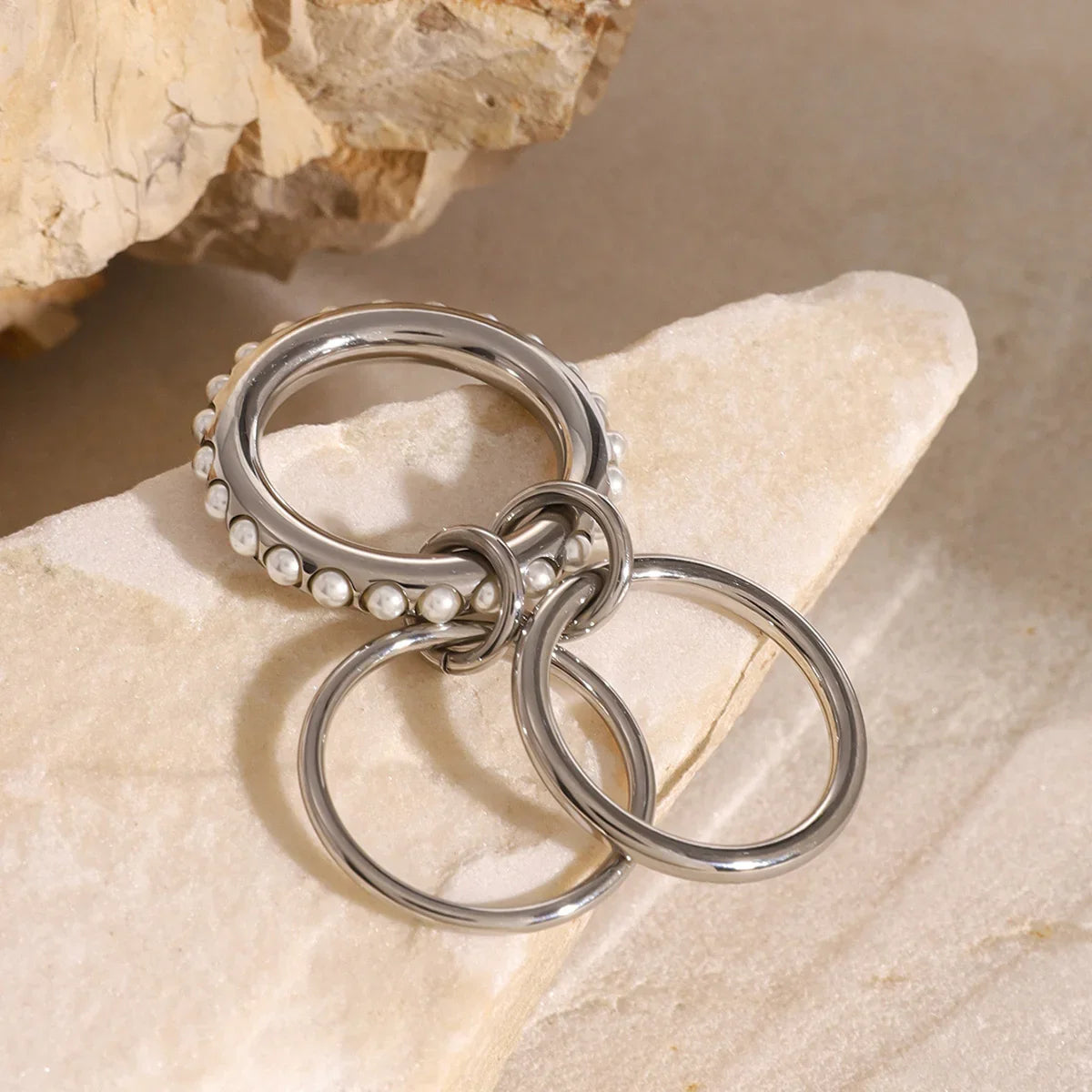 [Gaonasi]Mikayla Stacked Freshwater Pearl Ring