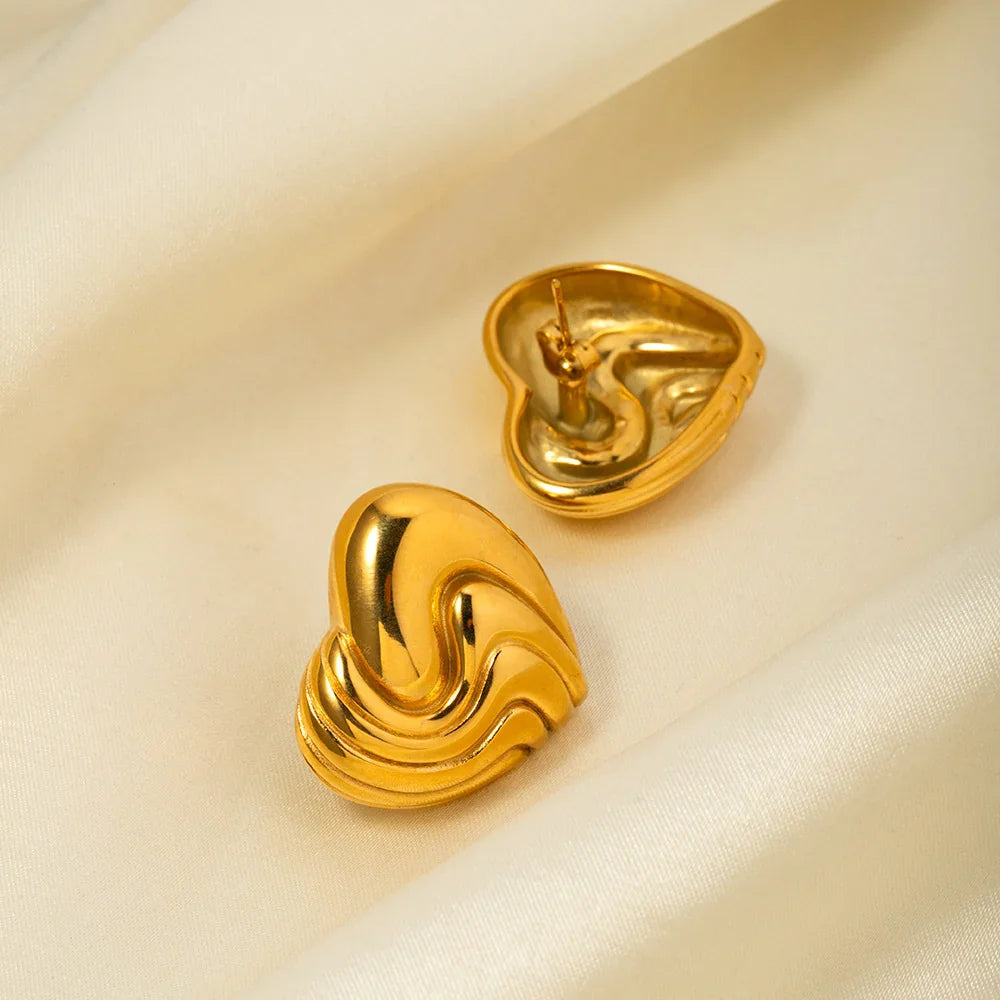 [Gaonasi]Milena Heart Gold Earrings