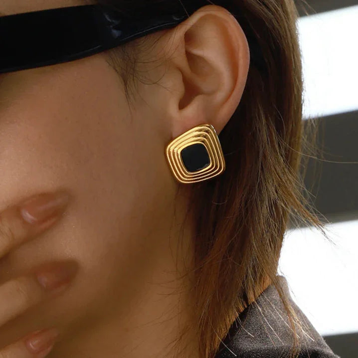 [Gaonasi]Sylvie Geometric Gold Earrings