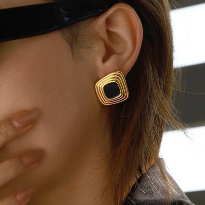 [Gaonasi]Sylvie Geometric Gold Earrings