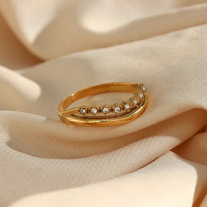 [Gaonasi]Adeline Diamond Simulant Gold Ring
