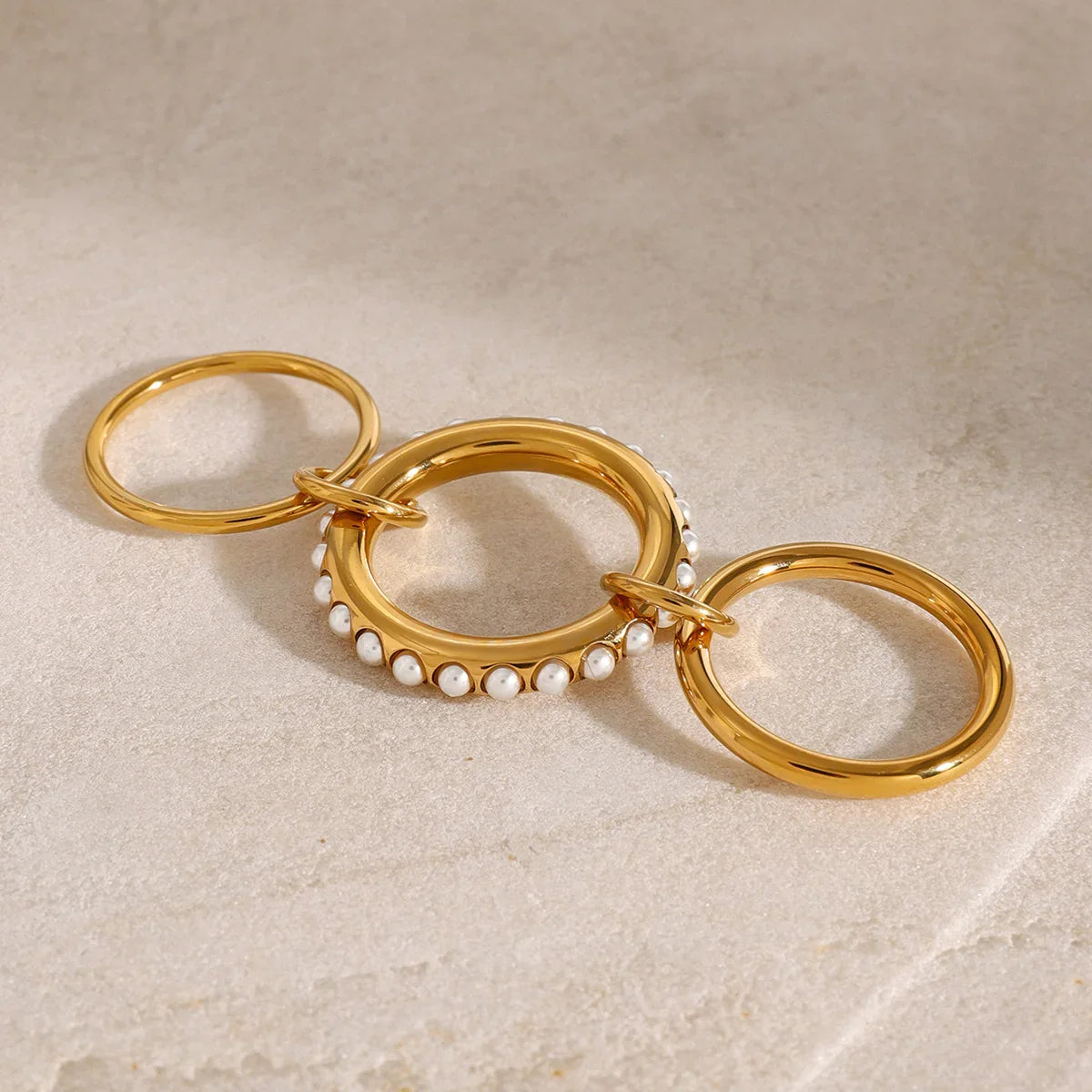 [Gaonasi]Mikayla Stacked Freshwater Pearl Ring