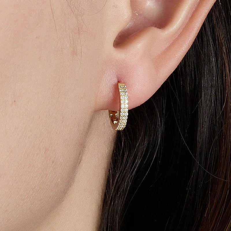 [Gaonasi]Cathy Paved Hoop Earrings