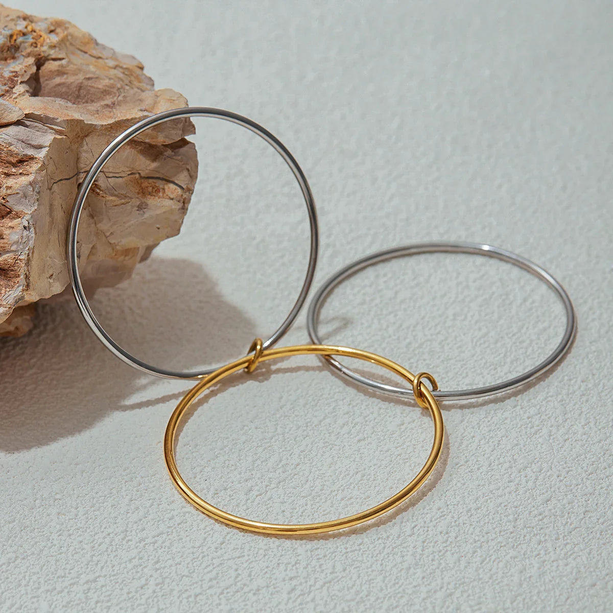 [Gaonasi]Romina Two Tone Stacked Bracelet