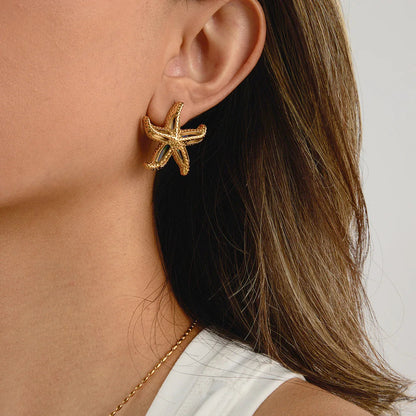 [Gaonasi]Aquatta Gold Starfish Earrings