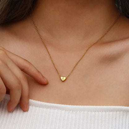 [Gaonasi]Heart Initial Gold Necklace