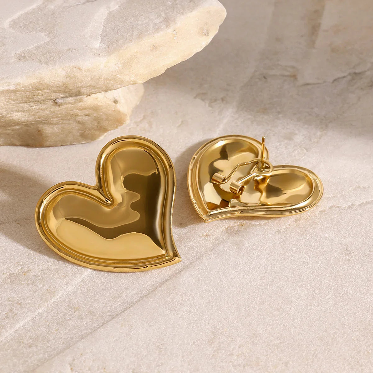 [Gaonasi]Liora Gold Heart Earrings
