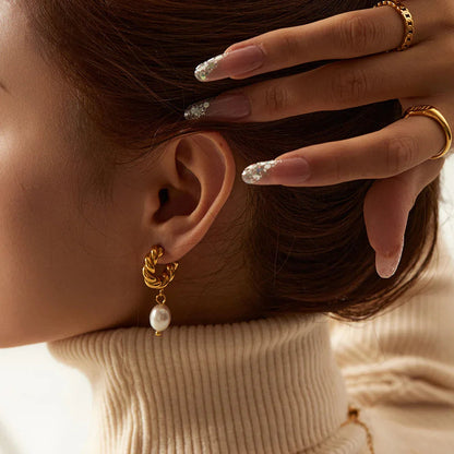 [Gaonasi]Emma Pearl Earrings