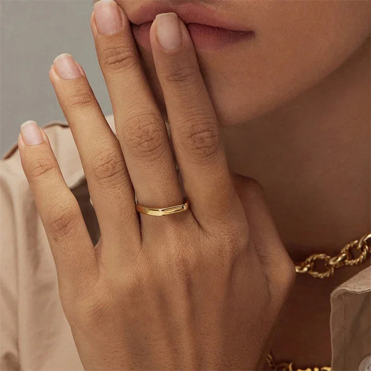[Gaonasi]Sasha Geometric Gold Ring