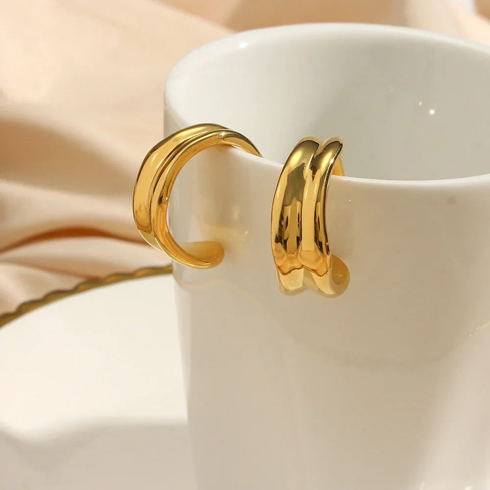 [Gaonasi]Emily Wave Earrings