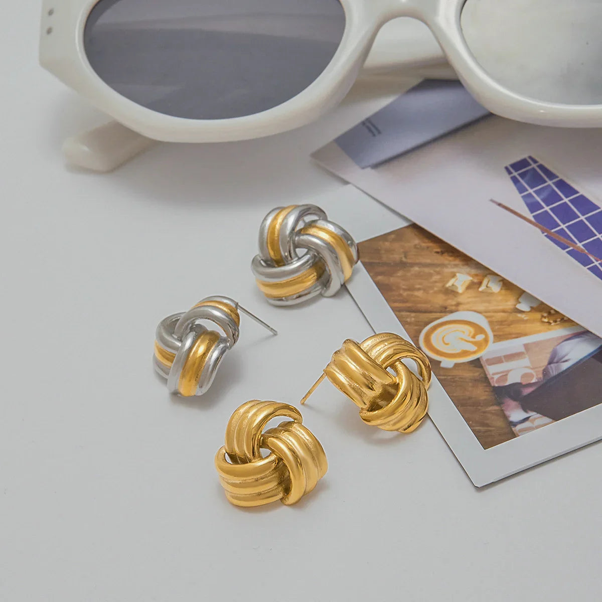 [Gaonasi]Avielle Chunky Gold Knot Earrings