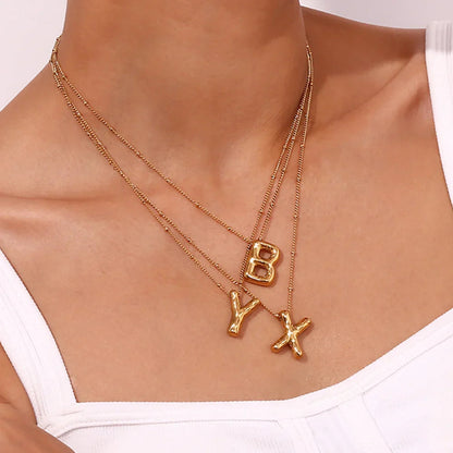 [Gaonasi]Balloon Gold Initial Necklace