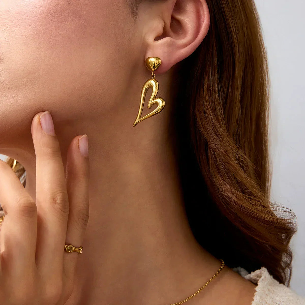 [Gaonasi]Venus Gold Heart Earrings