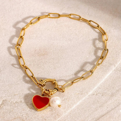 [Gaonasi]Tanya Heart Pearl Bracelet