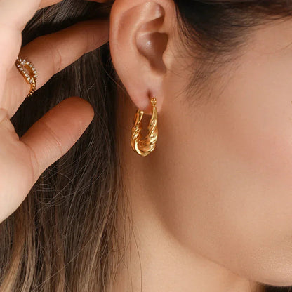 [Gaonasi]Adaline Twist Hoop Earrings