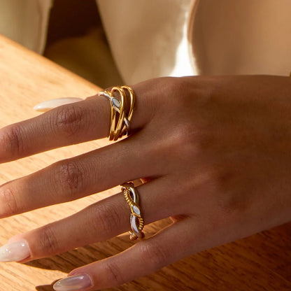[Gaonasi]Nerisse Two-Tone Twist Ring