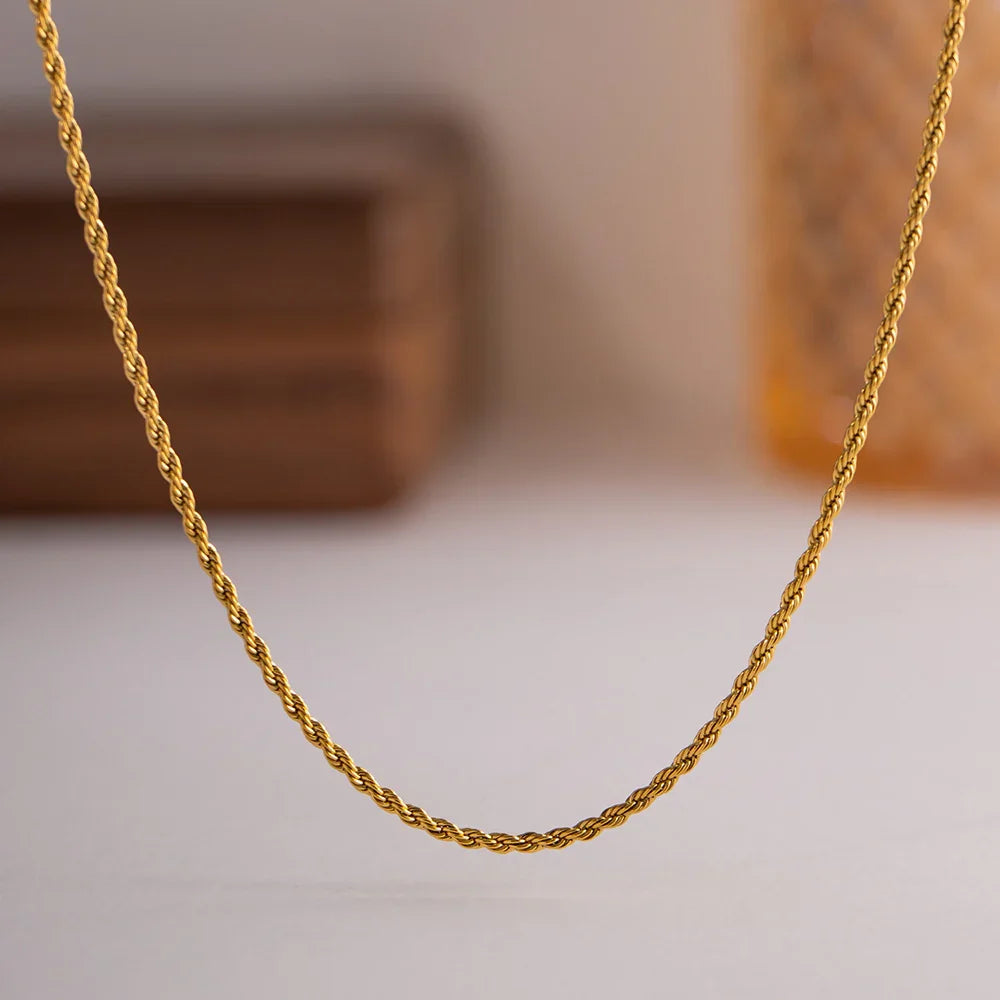 [Gaonasi]Calle Rope Chain Gold Necklace
