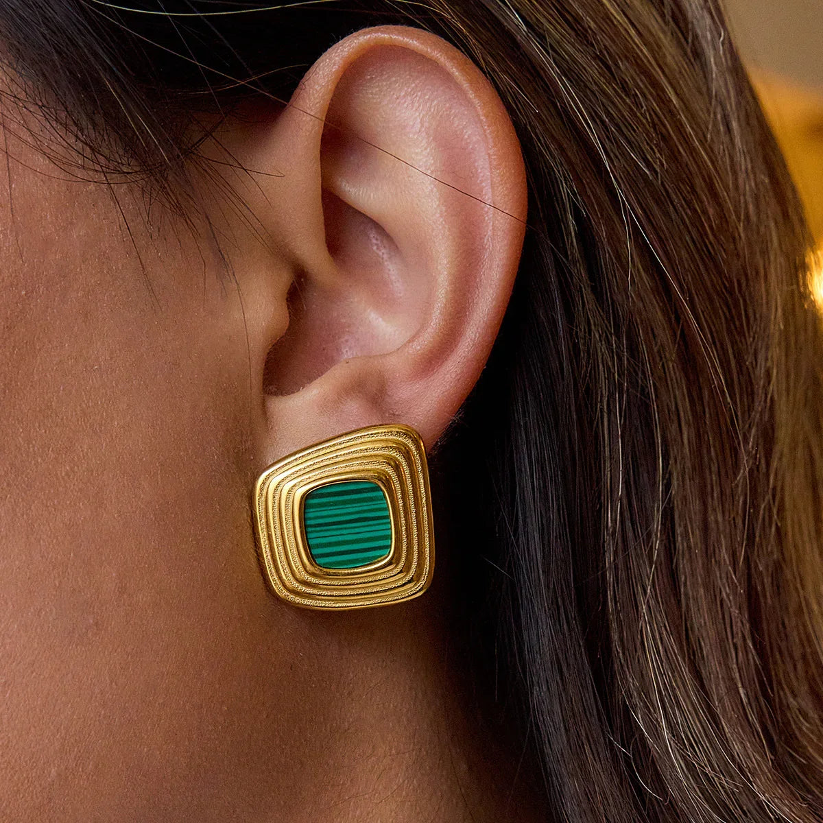[Gaonasi]Sylvie Geometric Gold Earrings