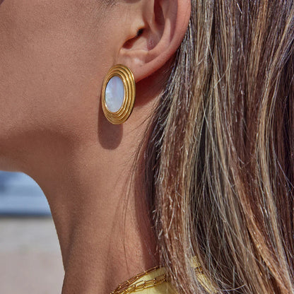 [Gaonasi]Ruthie Gold Enamel Earrings