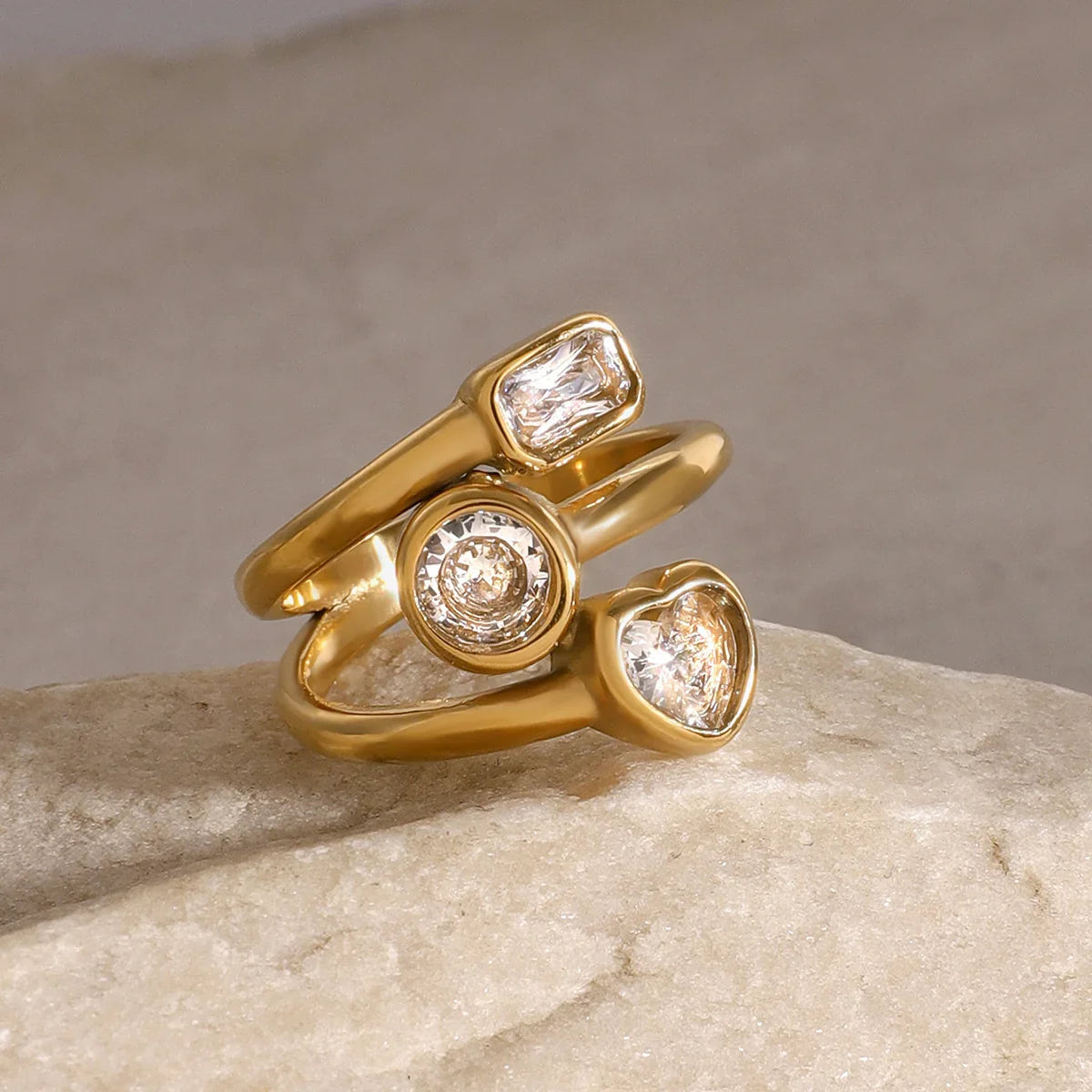[Gaonasi]Amelina Layered Diamond Ring