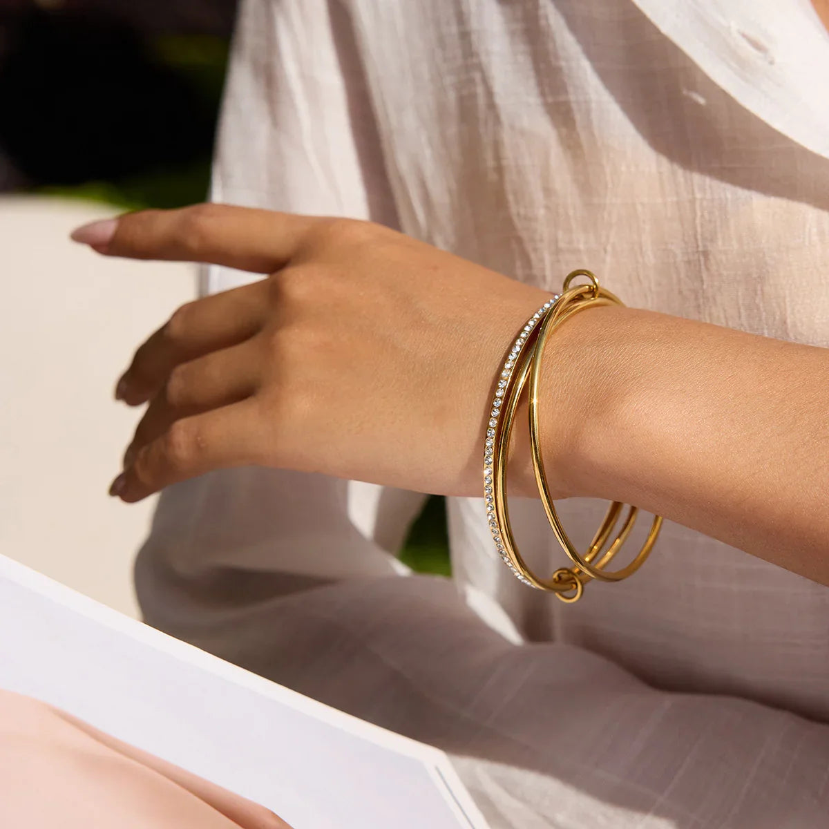 [Gaonasi]Quinley Stacked Diamond Bracelet