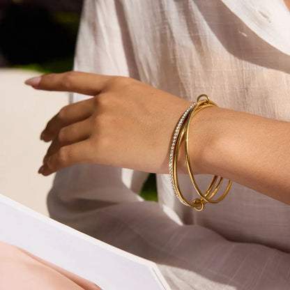 [Gaonasi]Quinley Stacked Diamond Bracelet
