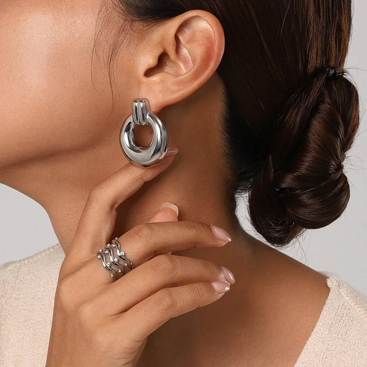 [Gaonasi]Lillian Silver Earrings