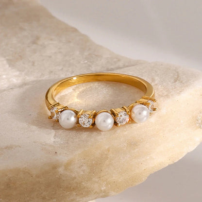 [Gaonasi]Keisha Diamond Pearl Ring