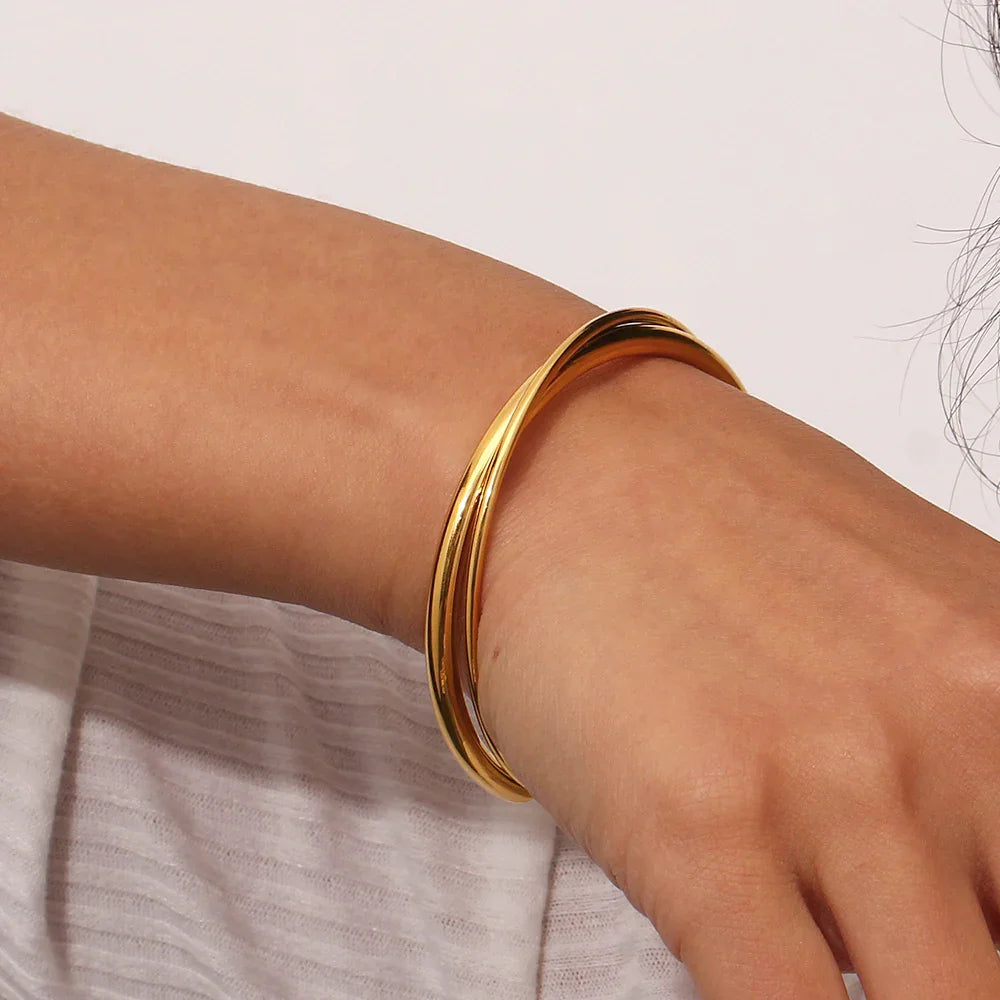 [Gaonasi]Rianne Layered Gold Bangle