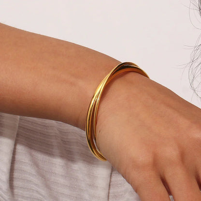 [Gaonasi]Rianne Layered Gold Bangle