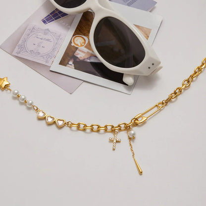 [Gaonasi]Zeraphine Diamond Pearl Gold Necklace
