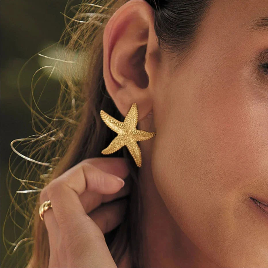 [Gaonasi]Serene Gold Starfish Earrings